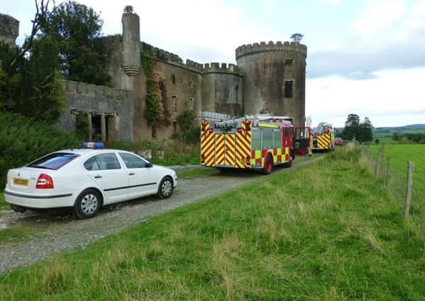 Fire crews in attendance at Kilwaughter Castle.  INLT 36-680-CON