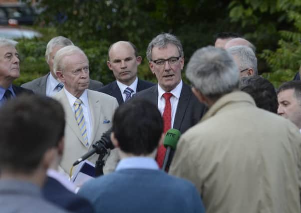 PACEMAKER BELFAST  29/08/2015
UUP Leader Mike Nesbitt  at Park Avenue Hotel in East Belfast,  as  The UUP decide to withdraw from Northern Ireland Executive.  The Party leader  made the recommendation after police in Northern Ireland said members of the Provisional IRA were involved in murdering ex-IRA man Kevin McGuigan Sr.
Photo Colm Lenaghan/Pacemaker Press