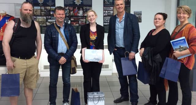 Pictured at Carrickfergus Museum and Civic Centre are, from left: Guðmundur Sigurðsson, Jón Allansson, Mid and East Antrim Boroughs museums officer Shirin Murphy, Ásgeir Kristinsson, Jónína Magnúsdóttir and Anna Leif Elídóttir. INCT 35-706-CON ICELAND
