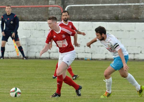 Eoin Gillan in action for Larne FC in their League Cup tie with Portadown at Inver Park. INLT 35-019-PSB