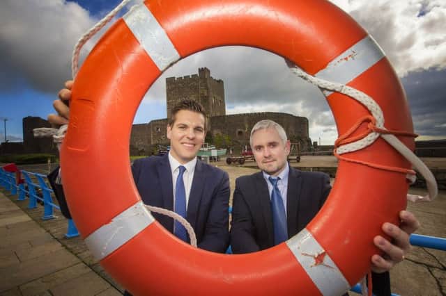 Gareth Morrison, CEO and Jonathan McCarron, engineering director, The Lava Group, at Carrickfergus waterfront. INCT 36-702-CON
