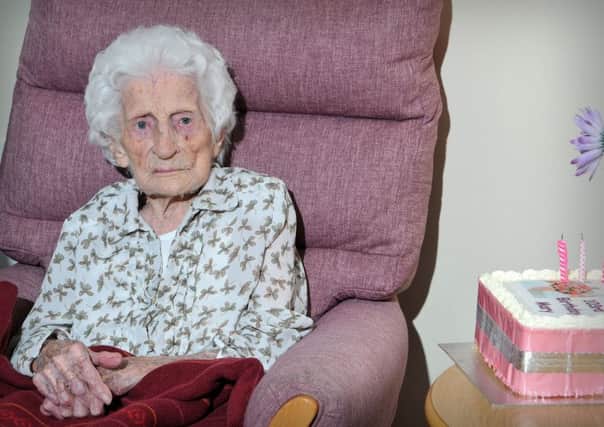 Manor Nursing Home Magherafelt resident Mary Rogan pictured on the occassion of her 103rd birthday on Tuesday of this week.INMM3615-441