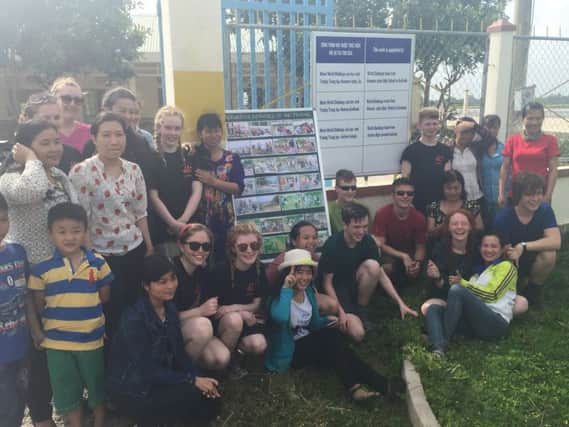 The Antrim Grammar School team pictured on their trip to Vietnam and Cambodia.