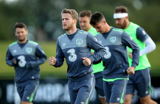 Eunan O'Kane pictured with the Republic of Ireland squad during training at Abbotstown this week.