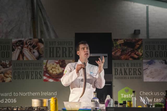 Chef James McIntosh who gave a cookery demonstration at the River to Lough Festival. INBT 37F- TOOME FISHERY 1.
