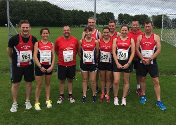 The Larne Athletic CLub contingent at the Laganside 10k. INLT 37-928-CON