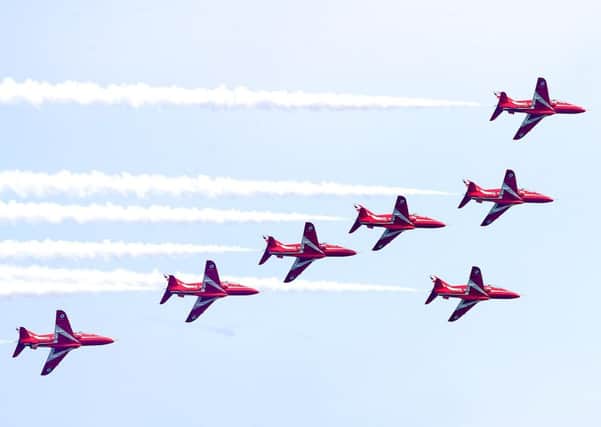 Kevin Scott / Presseye

Sunday 6th September 2015, Portrush , Northern Ireland - Airwaves Portrush 2015 Day 2 

The RAF Red Arrows perform at this weekendâ¬"s Air Waves Portrush. Organised by Causeway Coast and Glens Borough Council, over 100,000 spectators are expected to descend upon Portrushâ¬"s eastern shoreline for two days of thrilling flying displays by some of the worldâ¬"s most famous aviation attractions.


Picture - Kevin Scott / Presseye
