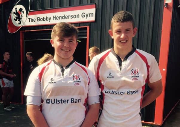 Ballyclare Rugby Club's Aaron Hall and Matthew Coulter played for Ulster U18s on Saturday. INLT 37-940-CON
