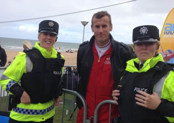 Causeway Coast and Glens officers with a Red Arrows pilot