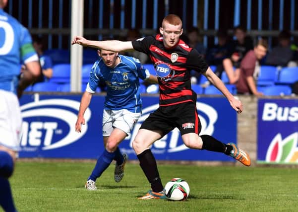 Rodney Brown, in action here for Coleraine, is one of a number of former Carniny Youth players to have gone on to play at a higher level. Picture: Press Eye.