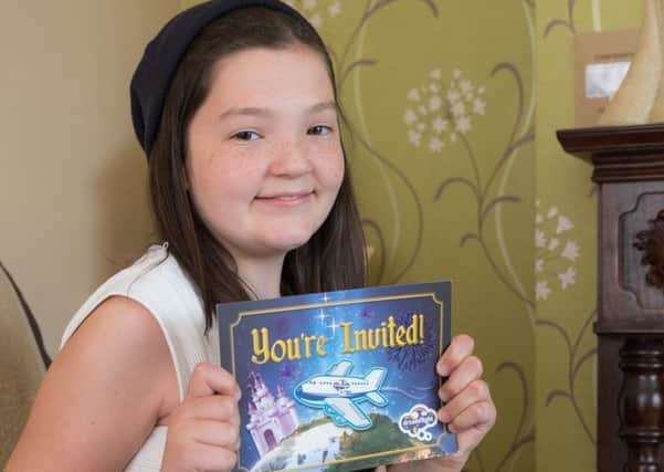 Jemma McBride, aged 13, who is off to Disney Land care of DreamFlight. She was nominated by her consultant following a period of serious illness recently. INLM3615-402