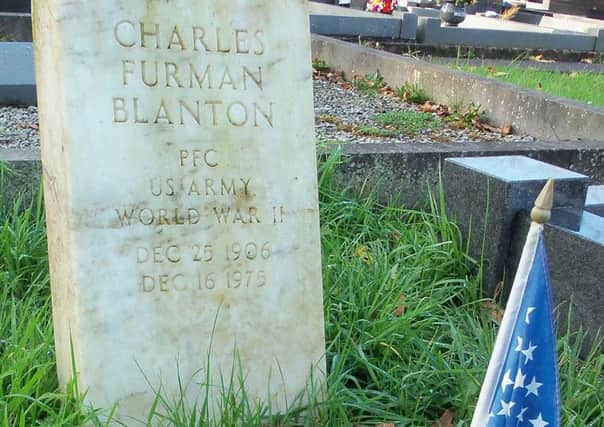 The grave of Private First Class Charles Furman Blanton.