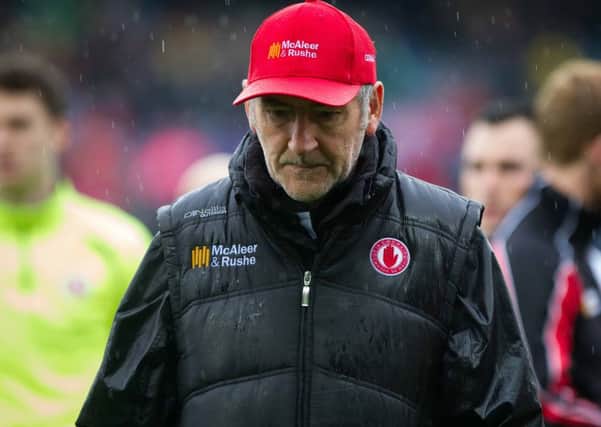 Mickey Harte lost in thought after the final whistle. INTT3515-701DCA