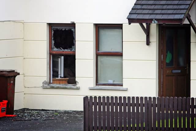 This house window is completely blown out by a device in Ahoghill. INBT39-201AC