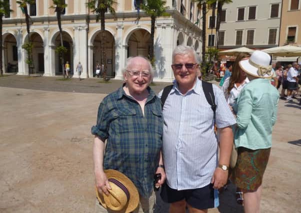 Cookstown Rector Canon Porteus with Irish President Michael D Higgins in Italy