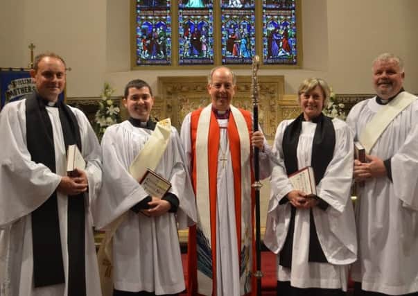 Rev Rhys Jones, Rev Chris MacBruithin, Bishop of Derry and Raphoe, Ken Good, Rev Elizabeth Fitzgerald and Rev Robert Wray.