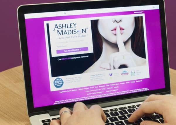 The Ashley Madison website.