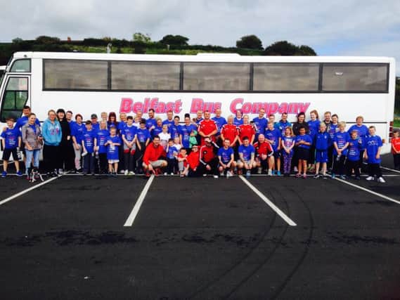 Participants in the fun run fundraiser from Whitehead to Carrickfergus in support of the Motor Neurone Disease Association of NI. INCT 37-755-CON RUN