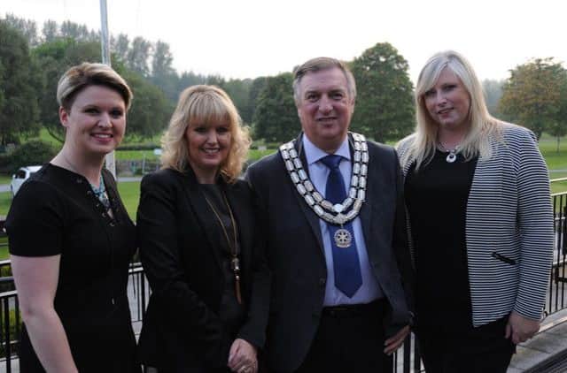 Pictured at Lisburn Rotarys 7th Invitational Golf Event are (l-r) Vanessa Elder, Mencap, Wendy Corkin, Gary Corkin, President Lisburn Rotary Club and Ana Wilkinson NI Cancer Fund for Children.