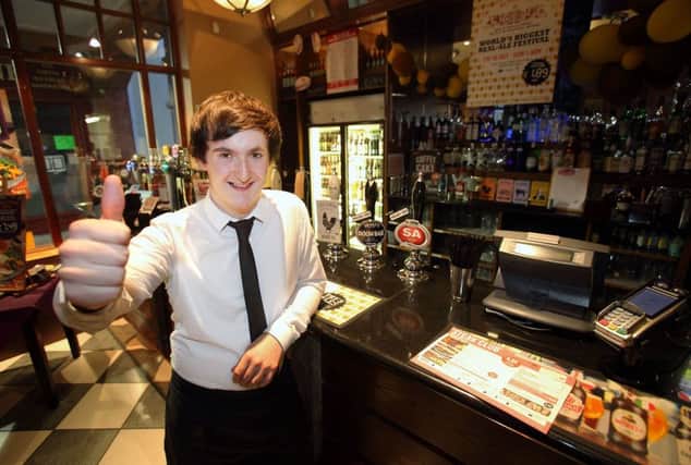 Barman Ryan McCreery at the Tuesday Bell.