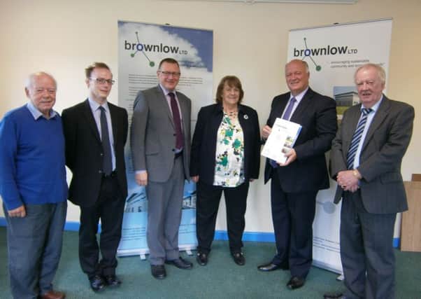 David Simpson MP and Councillor Robert Smith meet representatives from Bownlow Ltd.