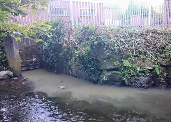 The pollutant entering the river. Picture courtesy of Three Mile Water Conservation and Angling Association INNT 39-800CON