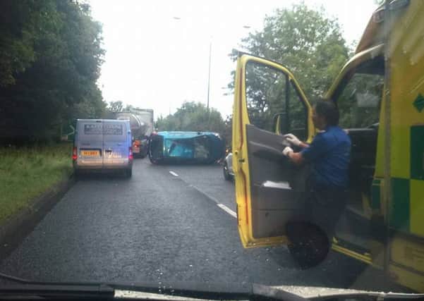 The scene of the accident between Roundabouts 1 and 2. Picture courtesy of BigCabs Portadown.