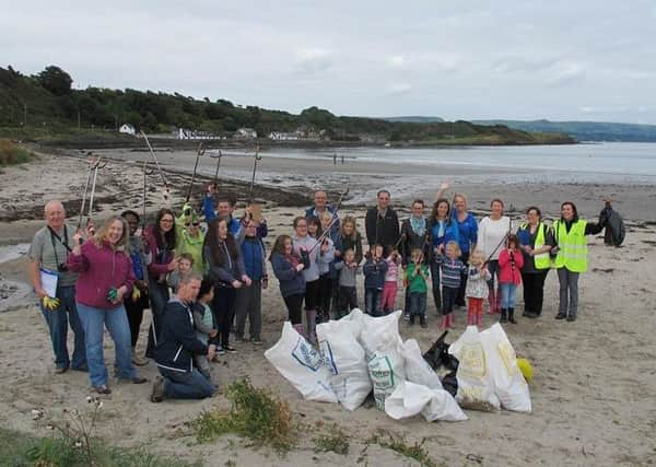Over 40 local volunteers took part in the annual beach clean-up and survey of Browns Bay, Islandmagee.  The data gathered will help the Marine Conservation Society identify the main sources of litter. The event was organised by Elena Aceves-Cully from Ballystrudder, with the assistance of Mullaghdough Primary School, Nicola Murray from Keep Northern Ireland Beautiful and Mid and East Antrim Council.  INLT 39-650-CON