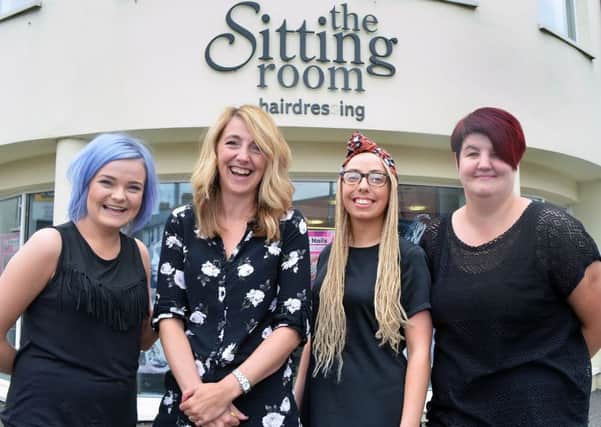 Ballymena's 'Sitting Room' hair salon staff members Courtney McGall,  , Julian Dalrymple, Ellen Blackadder and Fiona McCaw who are going to New Orleans for the finals of the prestigious 'one shot' awards. INBT 40-840H