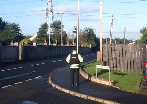 PSNI officer on patrol in Coalisland