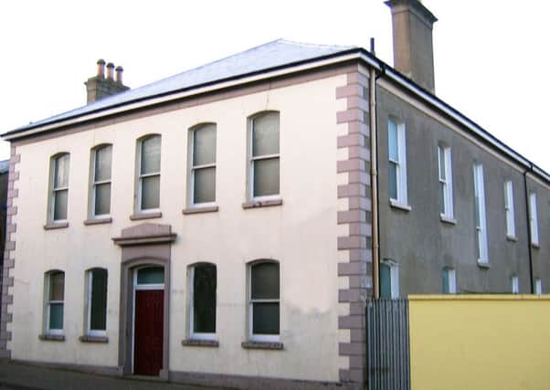 The Friends Meeting House in Railway Street Built, which was built in 1853, was vacated in March 1997 when Friends moved to the present Meeting House in the grounds of Friends School Lisburn.  A burial ground is located behind a high yellow wall (right).