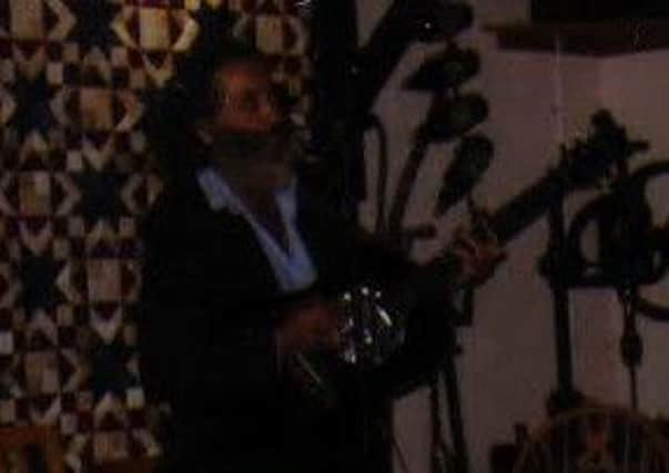 Eugene Campbell playing a recent Hub event in Cookstown