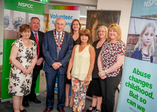Staff and guests of the NSPCC and NWVC at the launch. Photo: Stephen Latimer
