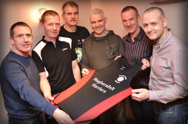 Pictured are members of the newly formed running club, Magherafelt Harriers.  Pictured from left to right are John Joe Muldoon (Treasurer), Francis Stewart (Training Officer), Alvin Taylor (Vice Chairman), Kevin Murphy (Chairman), Paul McErlain (PRO) and Rodney Young (Secretary).INMM1613-373SR