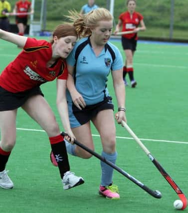 LEAN GAME. Ballymoney 3rd player, Erin Ramsey in action during her sides' 1-0 win over Banbridge on Saturday.INBM41-15 028SC.