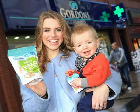Lucy Evangelista and son Luke help launch Heavenly's new Baby and Toddlers snacks range exclusively with Gordons Chemists