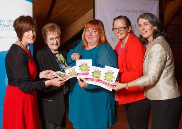 Pictured (l-r) at the Leading Ladies event are Councillor Noreen McClelland, Mary Kelly, Kathy Wolff (both contributors to the book 'To Tell You The Truth'), Catherine McColgan, Facilitator, Towards Understanding and Healing and Councillor Roisin Lynch, Vice-Chair of Antrim and Newtownabbey Borough Councils Community Planning and Regeneration Committee. INNT 41-504CON