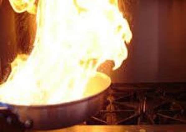 Saucepan on fire