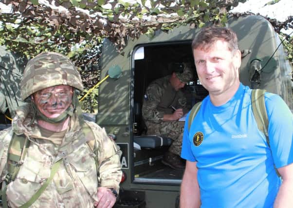 Lance Corporal Mark Hoban (left) with James Smyth. INNT 42-801CON