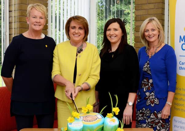 Anne Hannon (Marie Curie),  Roberta Brownlee (SHSCT Chairperson), Ciara Gallagher (Marie Curie),  Paula Clarke (SHSCT Chief Executive)