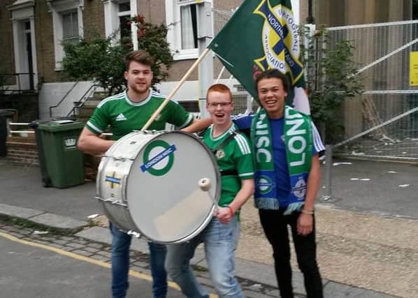 Craig Lutton (with drum) pictured with fellow members of the London NISC.