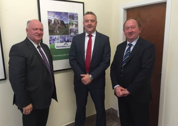 Upper Bann MP David Simpson with Fane Valley Chief Executive Trevor Lockhart and MLA William Irwin.