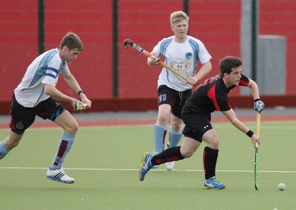 Action from the game between South Antrim and Kilkeel, at Friends. US1541-528cd  Picture: Cliff Donaldson