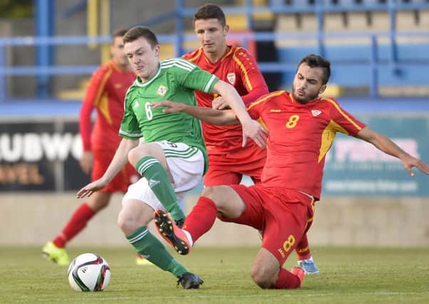 James Singleton in action for Northern Ireland before suffering a broken leg. Pic by Presseye.