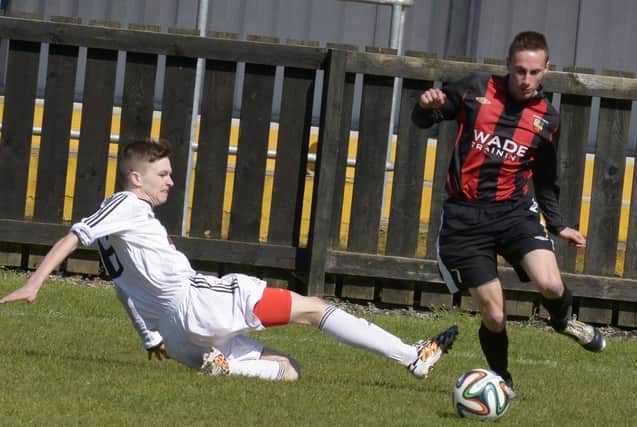 Ryan Gourley was a thorn in the side of Newington YC on Saturday but ultimately, he and his Banbridge Town team-mates couldnt find a way past the home sides defence. INBL1517-246EB