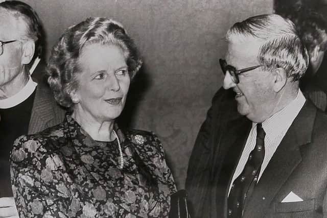 Sir Kenneth Bloomfield with Margaret Thatcher.