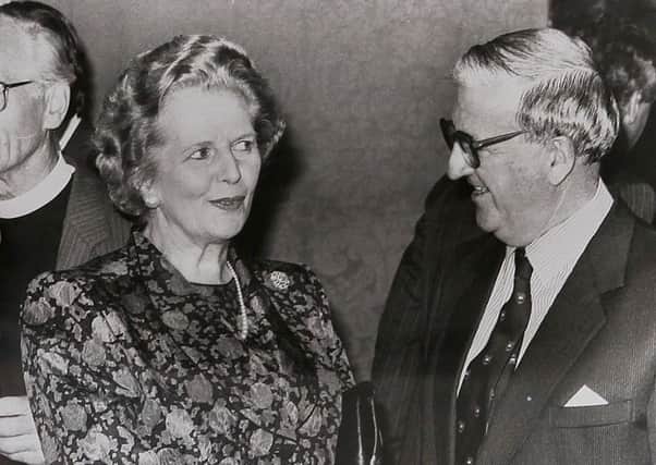 Sir Kenneth Bloomfield with Margaret Thatcher.
