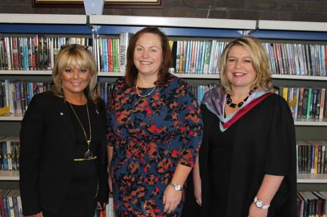 Mrs Sandra McCabe, Chair of the Board of Governors, Senior Prize Giving Guest, Dr Joanne Stuart, and Principal, Mrs Deborah O'Hare, pictured at the recent Wallace High School Senior Prize Giving.