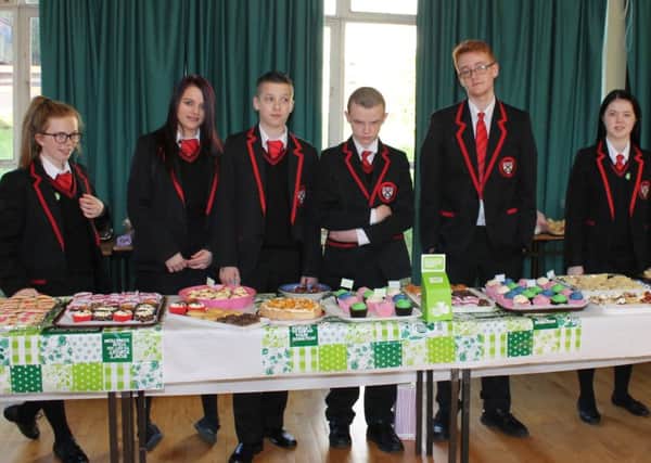 Sweet stuff: Pupils pictured at the MacMillan Coffee Morning at Coleraine College.