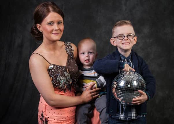 Nicola Duff with  (L-R)  Nathan and Callum.